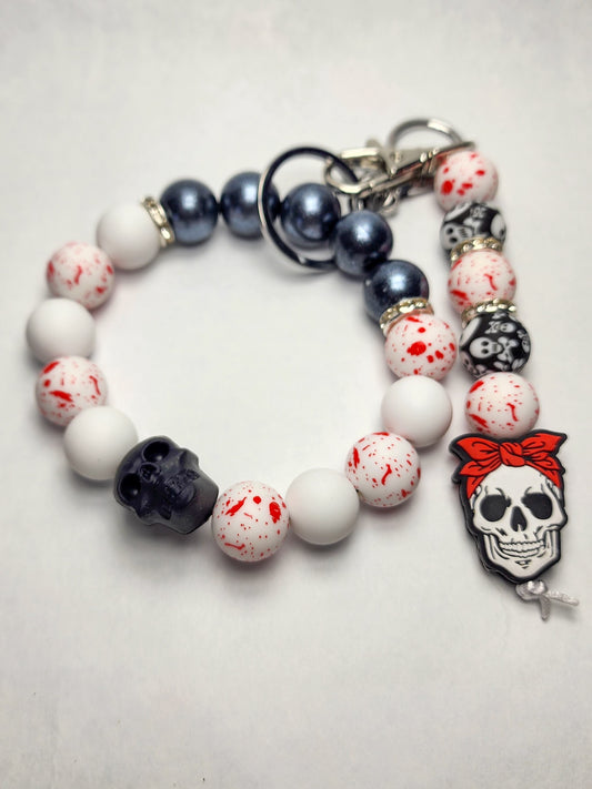 Skelly Wristlet Keychain Combo