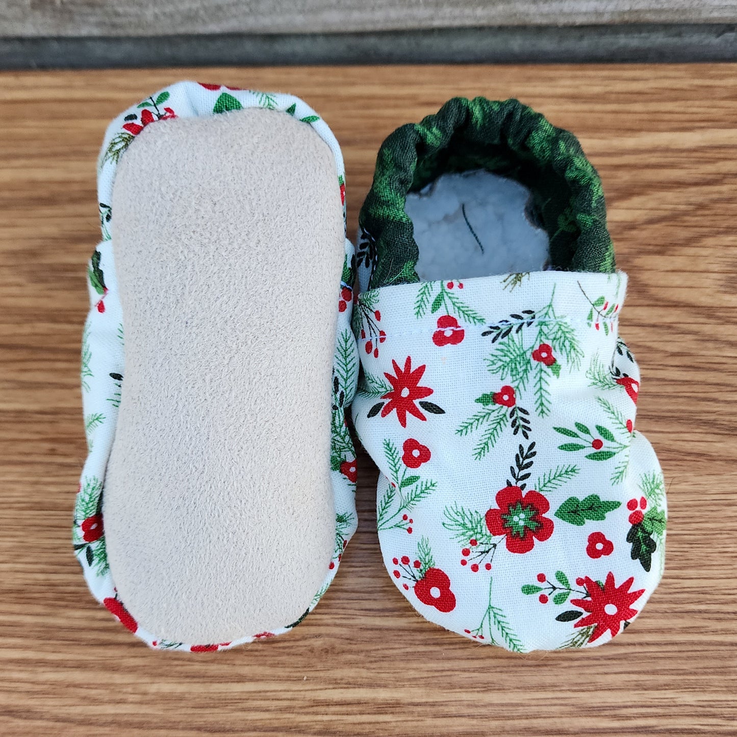 Holly Christmas Booties