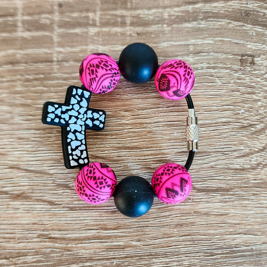 Cowhide Cross Charm