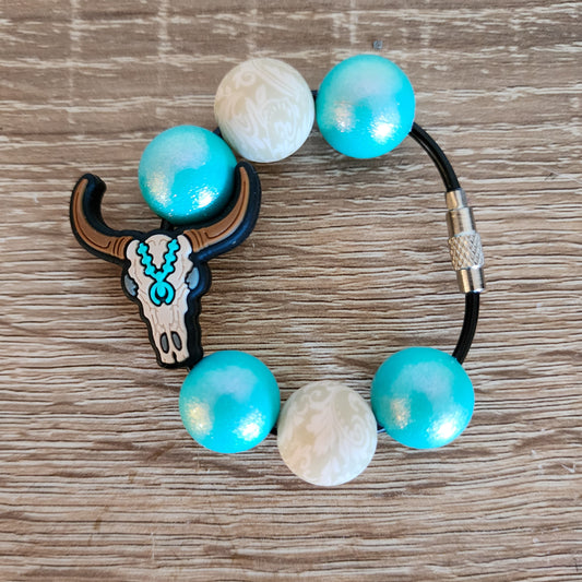 Turquoise Aztec Bull Charm