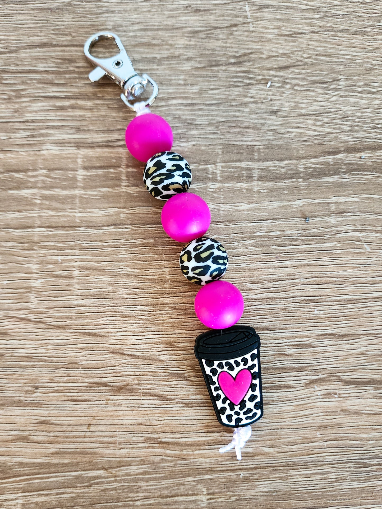 Leopard Love Coffee Keychain